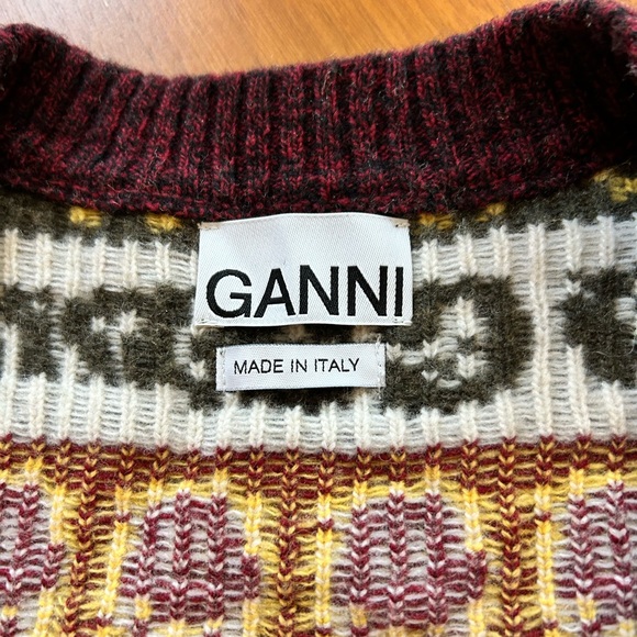 Ganni Multicolor V-Neck Sweater Vest - Picture 2 of 3